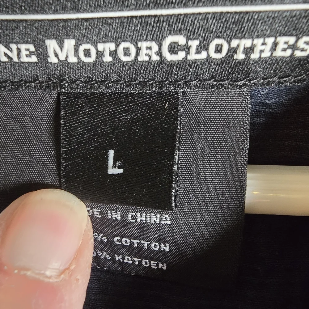 Harley-Davidson Men's Vintage Blue and Black Button Down Shirt Size L Moto - Picture 10 of 14